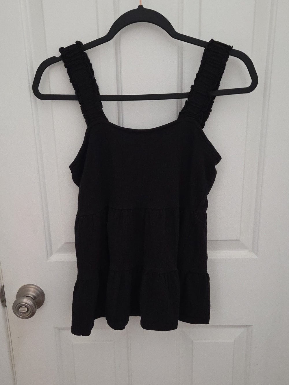 Altar'd State Black Tiered Tank with Ruched Straps Fits like medium